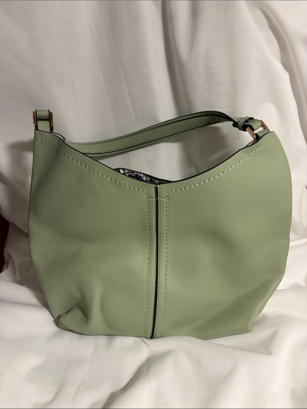 Madi Claire Leather Hobo Bag in Sage Green